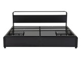 Artiss King Metal Bed Frame 4 Drawers Hidden Storage Headboard HEDY MBED-D-HEDY-K-BK-ABC
