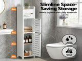 Artiss Bathroom Storage Cabinet 3-Tier Slim Toilet Paper Holder Organizer White FURNI-S-DIY-LVD02-WH