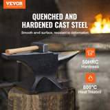 VEVOR Single Horn Anvil, 66Lbs Cast Steel Anvil, High Hardness Rugged Round Horn Anvil Blacksmith, V952-ZTZ66LBLONDON0TMFV0