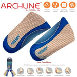 ARCHLINE 3/4 Slim Orthotics Plantar Fasciitis Insoles Balance Support Relief - EUR 47 V563-ARO170-EUR47