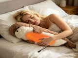 USB Heated Seal Plush Pillow with Temperature Control & Timer Soft Fleece Warming Buddy for Bed, V1341-ZY-ZE7JD333-GREY