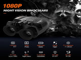 night vision binoculars,4K HD,head-mounted,camping safety,True IR,Australian outback,wildlife V1102-132-03991-BLK-32G