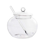 Large Transparent Glass Spice Jars with Lid and Spoon, 350ml Round Kitchen Storage Containers for V1370-AZ4-19617