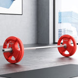 Everfit Barbells Set 36kg 120cm Dumbbell Barbell Plate Weight Lifting Home Gym Red Lifting FIT-K-DB-SET-36KG