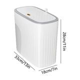 Trash Can with Lid 13 Gallon Double Layer Step Foot Pedal Garbage Bin for Bathroom Kitchen Office V1366-AZ2-W-19753