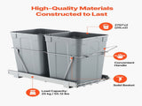 Pullout Trash Can for Kitchen Cabinets,Double Under Sink Garbage Recycling Bin, Under Mount V952-CFLJTDTHSST5OB5S2V0