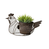 Chicken Wire Chook w Pot & Handle 35cm V637-06976CHK