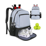 Large Capacity Tennis Backpack with Racquet Compartment, Shoe Pocket and Fence Hook for Training, V1341-ZY-3UMRW3P4-BEIGE