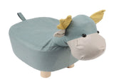 Animal Footstools Prevent Slip Cute Cartoon Giraffe Shape Soft Small Kids Stools for Home Blue V1294-YM0703-3116230000312