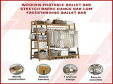 Portable Clothes Rack Coat Garment Stand Bamboo Rail Hanger Airer Closet V63-835951