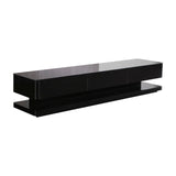 TV Cabinet with 3 Storage Drawers With High Glossy Assembled Entertainment Unit in Black colour V43-TVC-SUP-BL