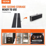 VEVOR Portable Wheelchair Ramp, 305 cm 363 kg Capacity, Non-Slip Aluminum Folding Threshold Ramp, V952-ZDKMJPD120YCUEI5QV0