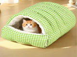 Cozy Monster Cat Bed, Cave Style Pet Bed, Cat Beds for Indoor Cats, Cat Cave Bed Cat Tent with V1107-135-10311-GRN2