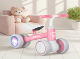 Pink Baby Balance Bike with LED Lights, 55x23x39cm, Suitable for Toddlers Aged 12-36 Months V178-59327