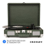 Crosley Cruiser Plus Bluetooth Turntable 3 Speed Ostrich Green V185-8005FOS4