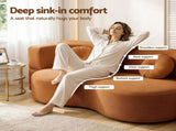 Artiss Folding Sofa Bed Floor Couch 2-in-1 Convertible Futon Loveseat Orange SB-B-SOFA-FD-OR