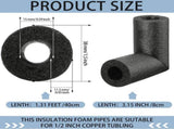 8 Pack Elbow Pipe Insulation Foam Tube Outdoor Wrap Black Covers Tubing Water for Winter Irrigation, V1259-DP01-A-1153