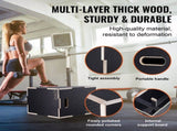 3 in 1 Plyometric Jump Box, 24/20/16 Inch Wooden Plyo Box, Platform & Jumping Agility Box, Anti-Slip V952-SHYTX242016YZO8I2V0