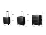 Slimbridge 3PC Luggage sets Suitcase Black LG1010-BK