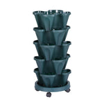 Green Fingers Garden Bed 5 Tier Vertical Garden Strawberry Stackable Planters Herbs Petunias GARDEN-PLASTIC-25L-DGR