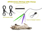 11PCS Interactive Cat Toys - Retractable Wand Toy Feather Toys Refills for Indoor Cats to Chase V1370-AZ4-02988