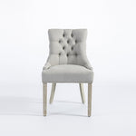 Coaster 2X Dining Chair Light Grey Linen White Wash Legs V43-DC-COSTR