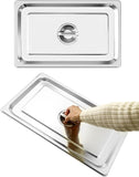 Full Size Stainless Steel Steam Table Pan Cover with Handle - Set of 2, Durable Lid for Steam Pans V1258-DP02-C-2169