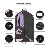 40Inch Garment Bag Hanging Clothes, Waterproof Dance Costume Bags, Gusseted Hanging Garment Bags V1192-AZ-W-3499