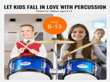 Kids Drum Set, 5-Piece, 406.4 mm Beginner Full Drum Set with Bass Toms Snare Floor Drum Adjustable V952-WJTJZG5JT16LU8B1VV0