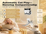 2-in-1 Automatic Cat Teaser Wand with Strong Suction Base, Interactive Feather & Plush Ball Toy for V1341-ZY-7EAEACP7-WHITE-S