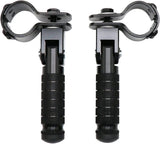 2 Pieces, Folding Motorcycle Footrests, 90 Degree Foldable Rear Pedal Steps with 31-33 mm Clamp, V1189-LC-QP-00722