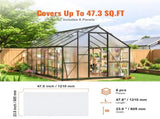 6 Pack Polycarbonate Greenhouse Panels, 3.96' x 1.98' x 0.157" Roof Panels Sheets, Waterproof UV V952-SLWDBBSTM6J03UTBJV0