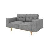 2-3 Seater Fabric Sofa Upholstery Pocket Spring Wooden Frame Grey Colour V43-SET-DLAS-3-2