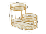 5-Star Chef Fruit Basket Bowl Space Saving Kitchen Food Storage Organiser FB-STEEL-3L-GN