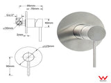 WELS Brushed Nickel Dual Shower Set Sliding Rail Arm 12" Round Head Handheld Wall Mixer V1233-S4902BNHR002M4CNKSR112NKRD201N