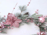 Artificial Xmas Decor Flower and Pine Needles Artificial Xmas Hanging Decor for Home Rattan V1294-YM0901-240926HL05-3