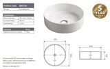 2021 Matte Pink outside Round 360 mm Dia top counter basin porcelain sink V549-360WHITEPINK