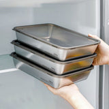 Stainless Steel Food Containers, With Clear Lids, Stackable Snack Storage Boxes, Deli Meat Keeper V1366-AZ2-W-12482