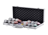 Poker Chip Set, 300-Piece Poker Set, Complete Poker Playing Game Set with Aluminum Carrying Case, V952-PKCMTZPS300GWDWOVV0