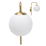 Nordic Modern E27 Glass Ball LED Wall Light Frosted Texture Round Bedroom Wall Lamp 110240V V1294-YM0715-3119210303211