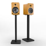 Kanto YU6 200W Powered Bookshelf Speakers with Bluetooth and Phono Preamp - Pair, Bamboo with SP26PL V398-KO-YU6BAMBOO-SP26PL