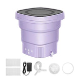 Mini Washing Machine Bucket Folding Portable Laundry Machine Clothes Washing purple V201-W12788553