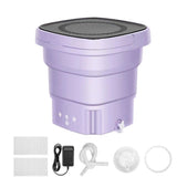 Mini Washing Machine Bucket Folding Portable Laundry Machine Clothes Washing purple V201-W12788553