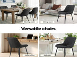 Artiss 2x Dining Chairs Retro PU Leather Kitchen Lounge Cafe Accent Chair Black DINC-K-2602-BKX2
