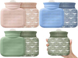 3 Pcs Mini Hot Water Bottle for & Cold Compress with Cover 320ml Silicone Microwave Heating Bottles V1259-DP01-A-1144