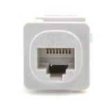 Serveredge Modular Jack Australian Style Cat6 UTP RJ45 Flush Mount 568A/B Plastic White 10 Pack V1202-V1-SEVCLMJC6-10WH