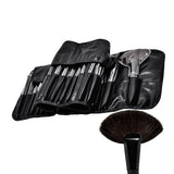 32pcs Professional Makeup Brushes, Genuine Goat Hair, Leather Case, Black V1237-ZY-506-0158