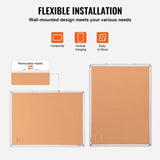 48"x36" Large Cork Board Wall-Mounted Bulletin Board with Pin Board Perfect for School, Home, V952-RMB48X36WLBKMTG00V0