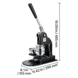 Button Maker Machine, 58 mm, Pin Maker Machine with 500pcs Button Parts, Circle Cutter, Hex Wrenches V952-BJSKXZJ58MMSUVL9F001V0