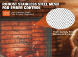 Fireplace Screen 1 Panel with Door, Sturdy Iron Mesh Fireplace Screen, 990MM Spark Guard V952-BLMHSJY3545I44JO4V0